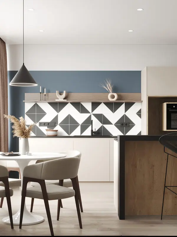 Квартира для молодой семьи с элементами сканди