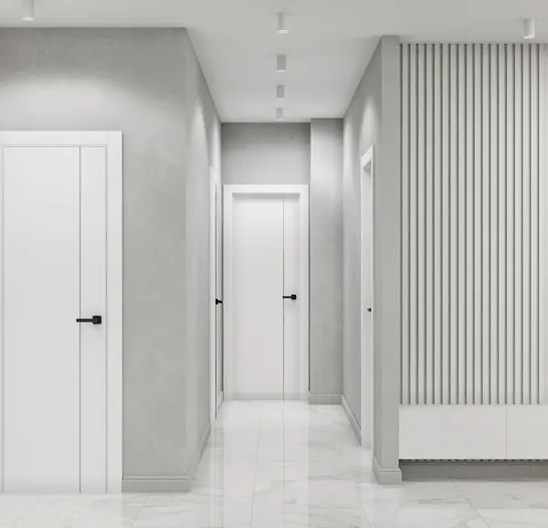 Квартира с современной гостиной с отсылками к ар-деко. Проект 2022 года