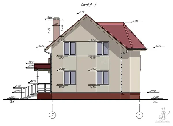 Эскизный проект индивидуального двухэтажного жилого дома в Сергиево-Посадском ра