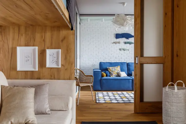 Квартира с фито-стеной и яркими акцентами в Москве