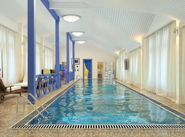 Бассейн при загородном доме в Николино