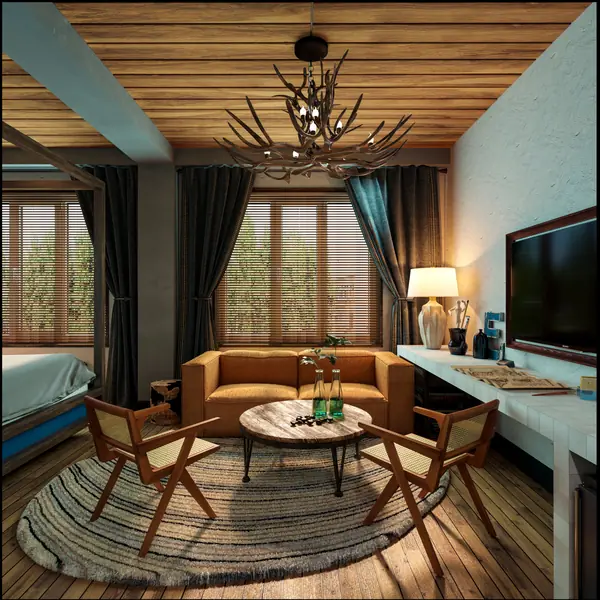 Дизайн апарт комплекса/гостиницы в стиле шале 250 м2