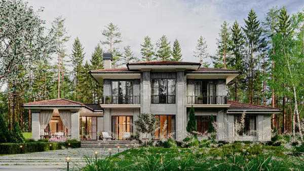 Двухэтажный дом «Трейси» в современном стиле с патио