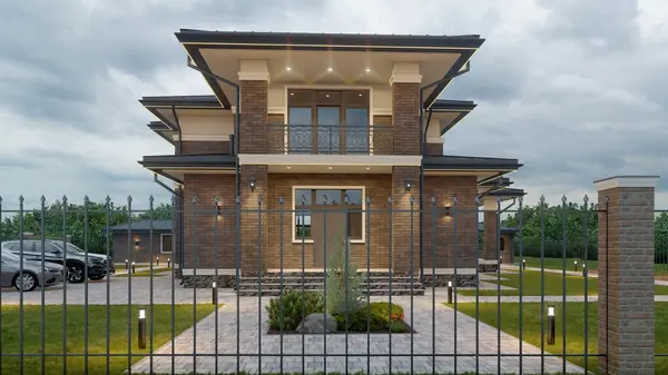 Проект двухэтажного дома в стиле Райта 265 кв.м