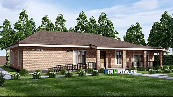 Проект одноэтажного дома 15х21м S208м2 F-14273