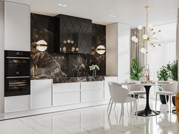 Яркий неоклассический интерьер