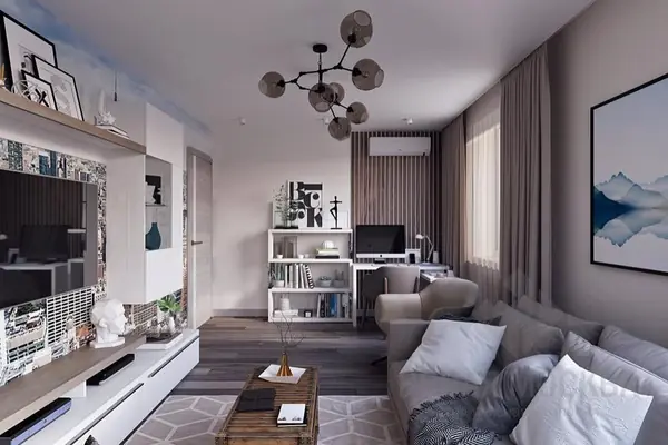 Дизайн-проект двухкомнатной квартиры 58 кв.м в ЖК «Лучи»