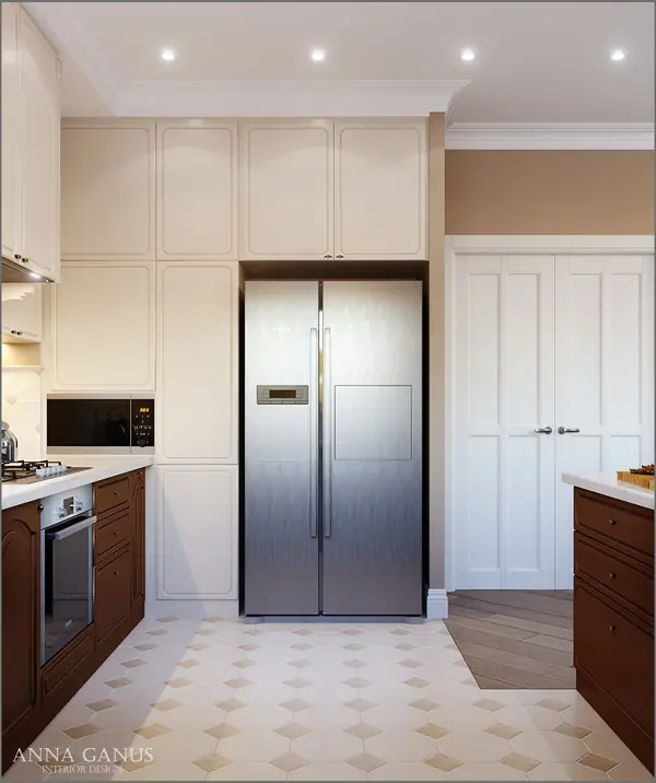 Кухня и гостиная в коттедже