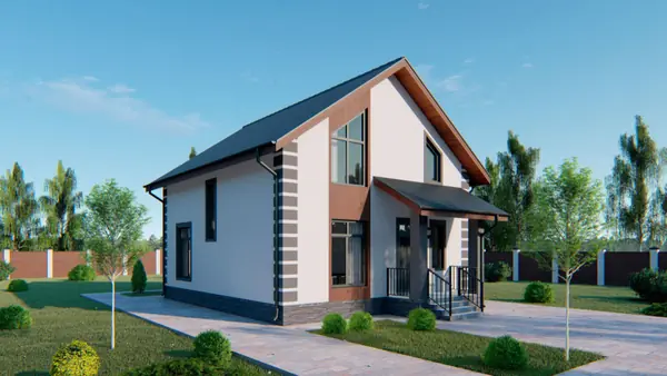 Проект мансардного дома из газобетона, 138 кв.м.