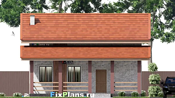 Проект дома с мансардой 9х10 м S117м2 F-15326