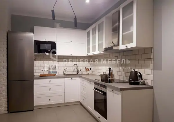 Бюджетная угловая кухня "Аврора арт.9" в скандинавском стиле