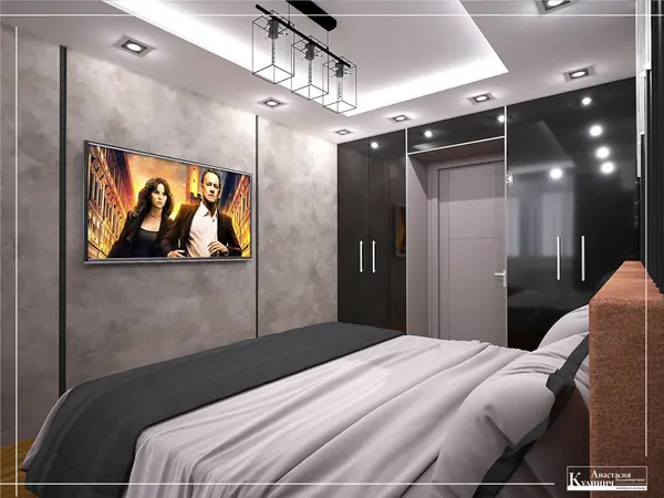 Спальня в стиле лофт. Дизайн проект "Симфиоз Лофта и Эко"