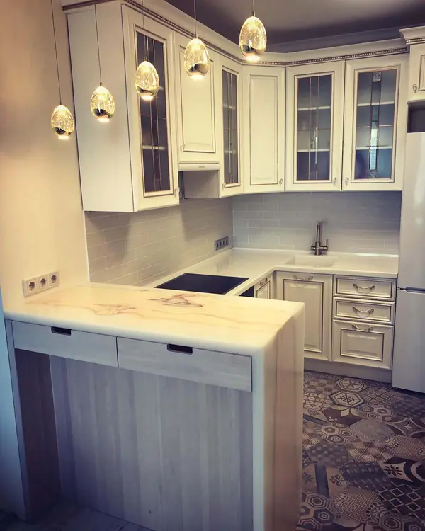 Барная стойка из полимеров и слэба и МДФ