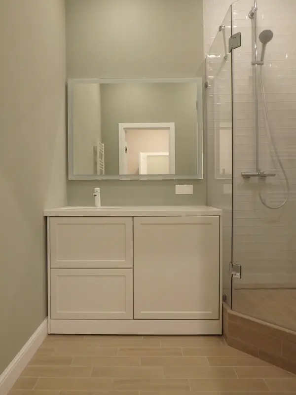 Счастье на Мичуринском - отделка санузла с душевой кабиной в новостройке