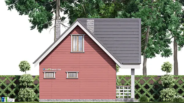 Проект дома с мансардой 8х8 м S83м2 F-15668