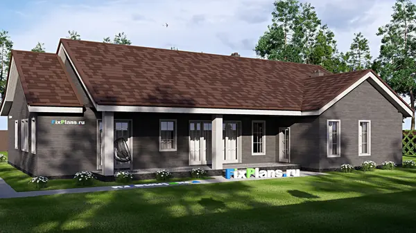 Проект одноэтажного дома 18х22м S248м2 F-17117