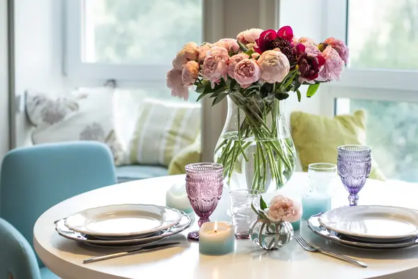 Peonies. Felt. Сoncrete.