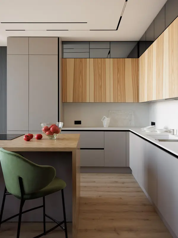 Современная квартира с бордовыми акцентами в ЖК "Притяжение" - 146 м2