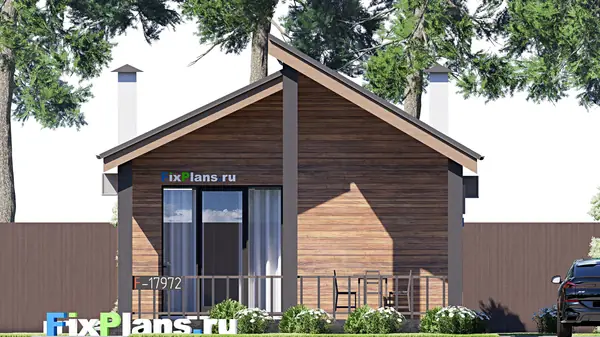 Проект одноэтажного дома 8х7м S42м2 F-17972