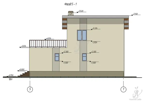 Эскизный проект ультрасовременного дома с плоской крышей в г. Чебоксары