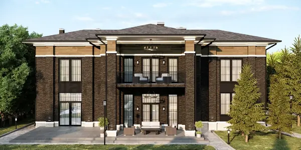 Частная архитектура "Загородный дом в стиле райта"