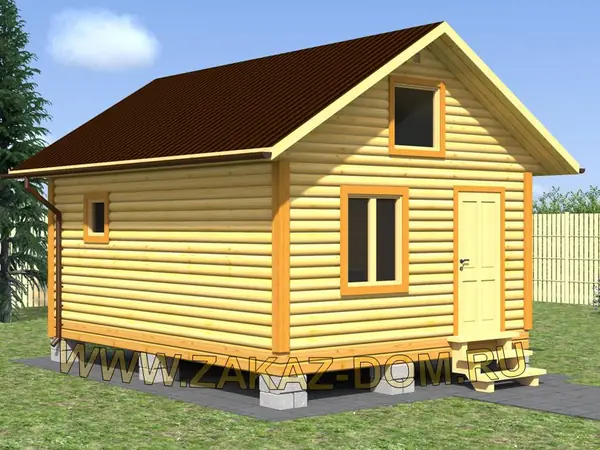 Проект одноэтажной бани из бруса (4.5х6 м) : Б-101