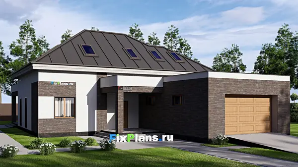 Проект дома с мансардой 15х23 м S308м2 F-18008