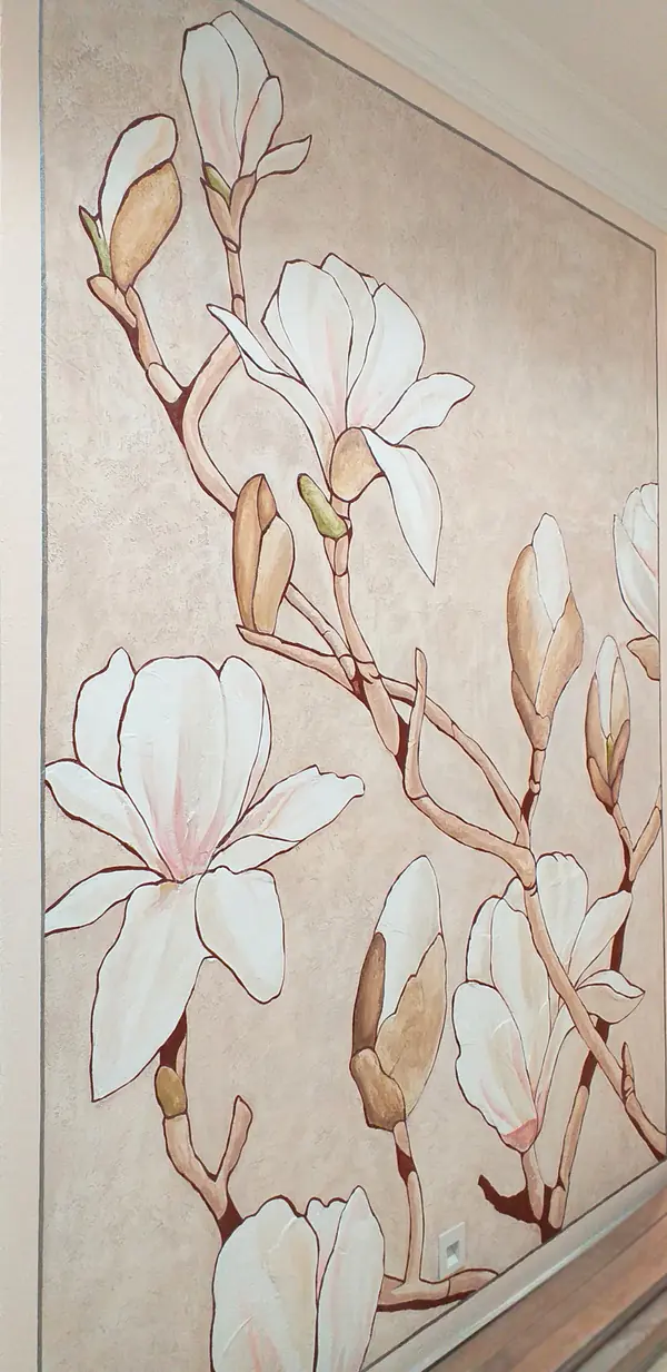 Роспись прихожей "Магнолия"