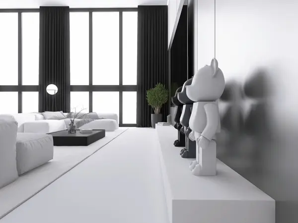 Минималистичная гостиная с акцентами арта Проект для квартиры в современном стил