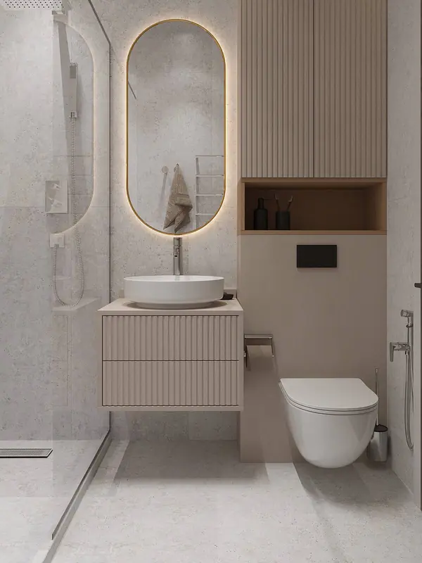 Санузел в стиле минимализм