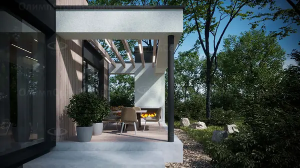 Современный дом «Истон» с плоской крышей