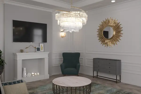 Кухня и гостинная в стиле неоклассика