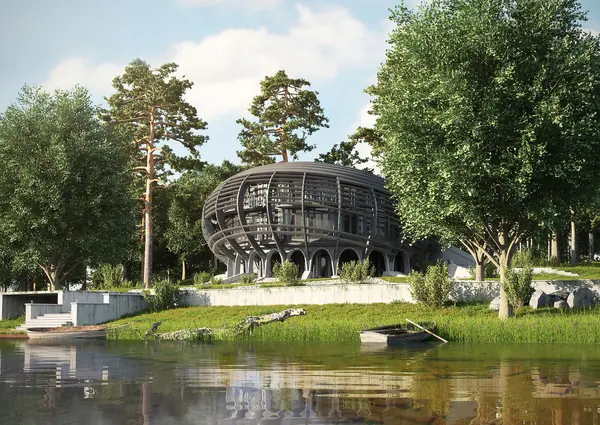 Дом-НЛО на берегу озера Селигер