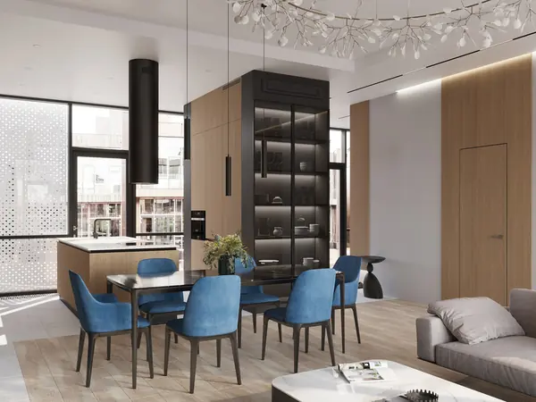 Столовая зона в гостиной