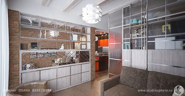 Яркий лофт для молодой семьи