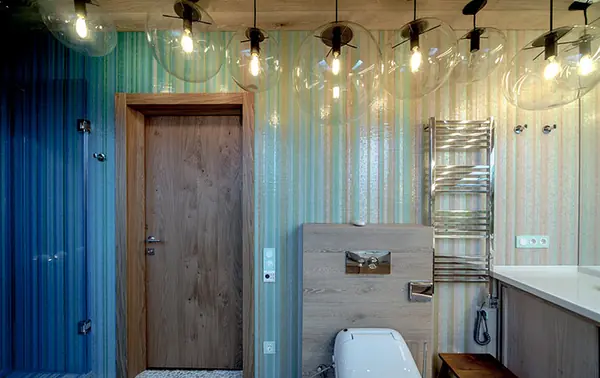 Интерьер ванной комнаты "Радуга на пляже"