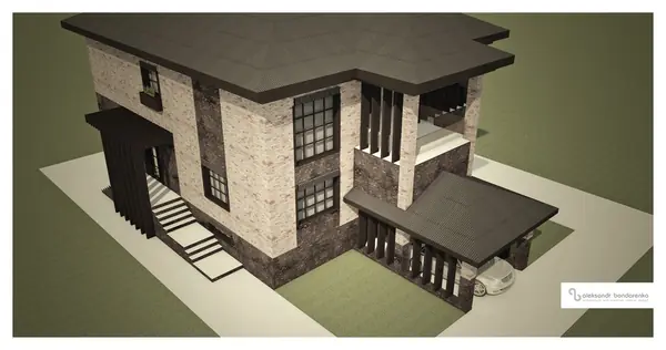 Архитектура в стиле лофт (коттедж на два хозяина в г.Краснодаре)