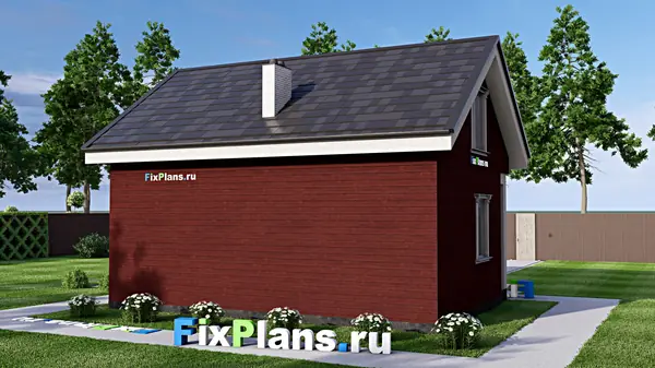 Проект дома с мансардой 6х9 м S53м2 F-15569