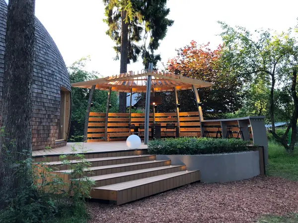 Необычная веранда (и терраса) к Необычному Дому (проект "Фазенда-лайф")