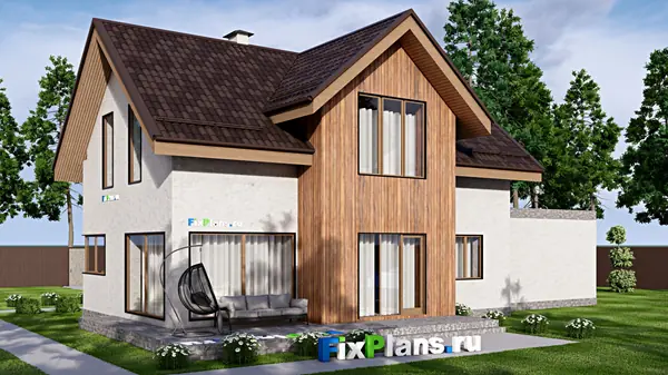 Проект дома с мансардой 20х13 м S210м2 F-15956