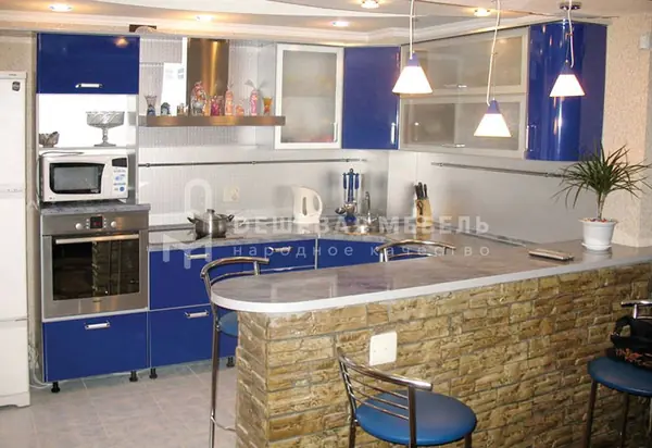 Кухня с барной стойкой "Выгода арт.34"