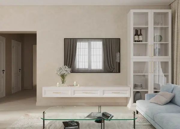 Кухня-гостиная в классическом стиле