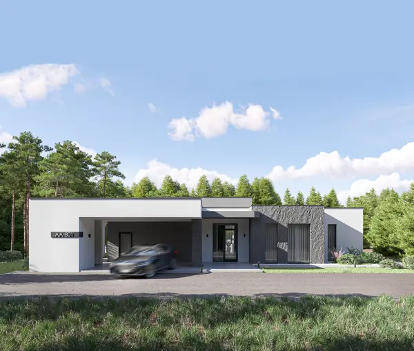 Современный дом с плоской кровлей