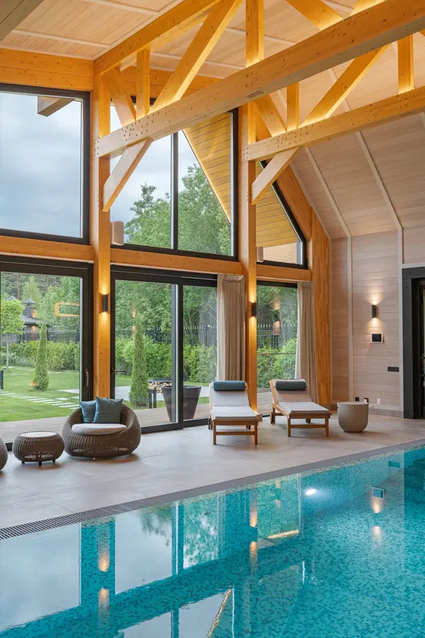 Бассейн и СПА комплекс по технологии фахверк