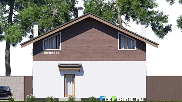 Проект дома с мансардой 8х10 м S110м2 F-17378