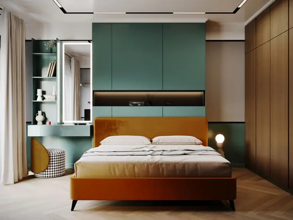 Спальня с игровым комплексом для кошек