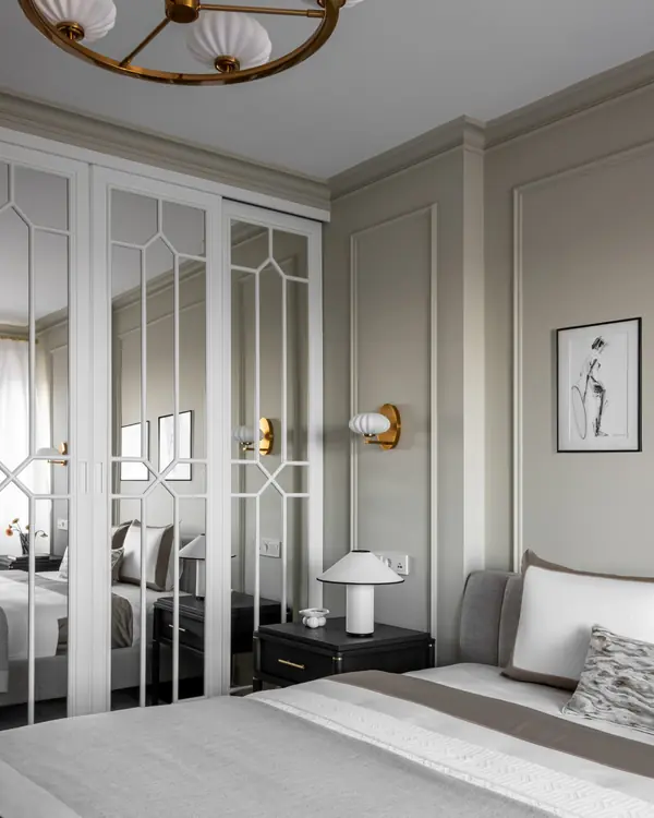 Раздвижная перегородка-зеркало