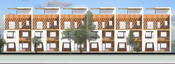 фасад блокированных жилых домов