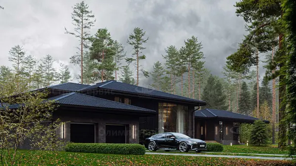 Одноэтажный дом с патио в современном стиле «Девайн»