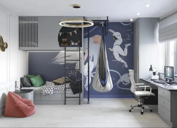 Детская в стиле неоклассика для молодой семьи